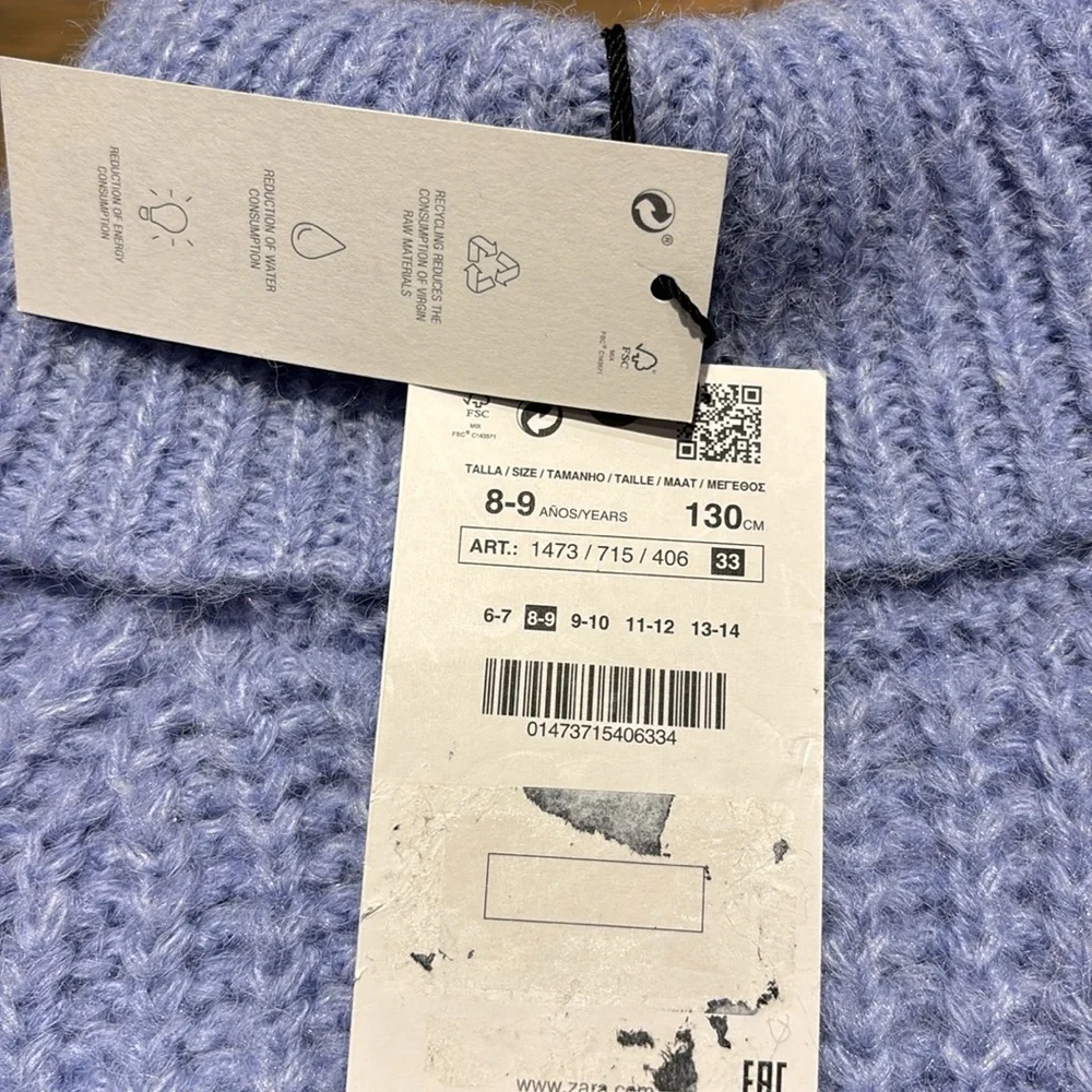Zara Cozy Turtleneck Sweater sz 8-9 - NEW - Picture 2 of 6
